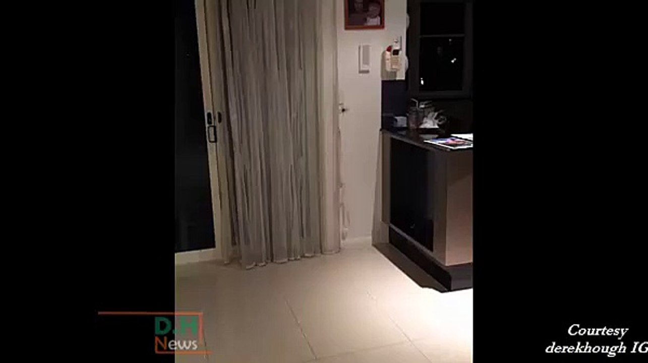 Derek Hough finds a spider in his room in Australia