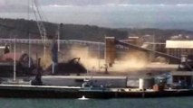 Polvo de cemento del puerto de Avilés dispara contaminación en la comarca