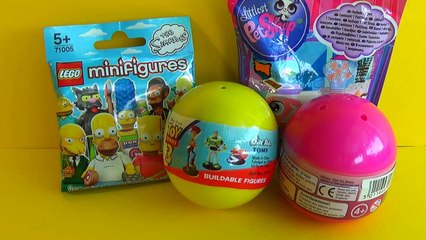 Surprise eggs Disney Toy Story 3 LEGO The Simpsons Littlest Pet Shop surprise TOMY Disney