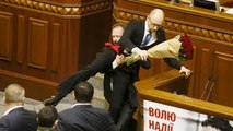 Balls & Brawls: Big fight in Ukraine parliament after opposition MP goes for PM Yatsenyuk�