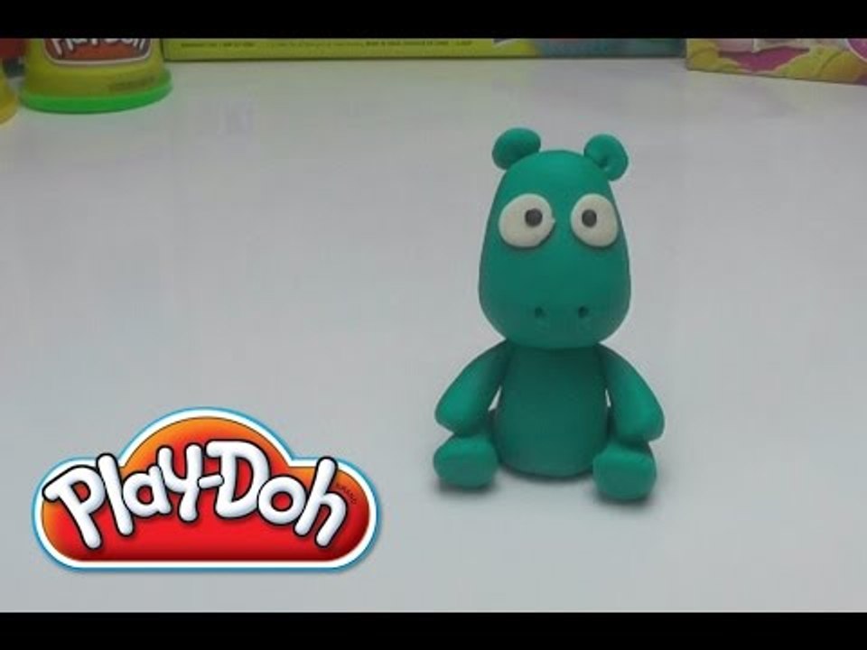 Play Doh Green Cute Hippo  - How to Do - DIY - Play with Clay