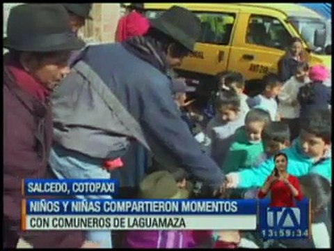 Niños y niñas compartieron con comuneros de Laguamaza