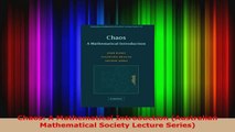 Read  Chaos A Mathematical Introduction Australian Mathematical Society Lecture Series EBooks Online