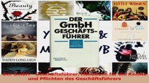 Download  Der GmbH  Geschäftsführer Handbuch für die Rechte und Pflichten des Geschäftsführers Ebook Online