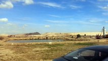 مشهد من السيارة لمواقع الحفر بقناة السويس الجديدة نوفمبر2014