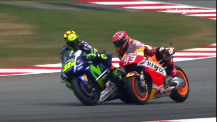 Rossi fait tomber Marquez lors du GP Moto de Malaisie