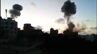 rekaman video misil israel menghantam kota di palestina sedih