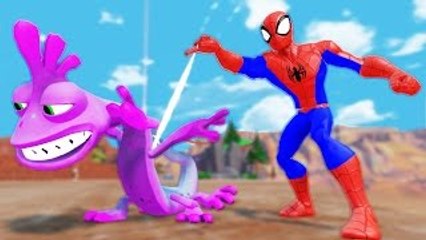 SPIDERMAN CATCHES MONSTERS Inc. Randy ! with Disney Toy Story Buzz Lightyear & ♫Nursery Rh