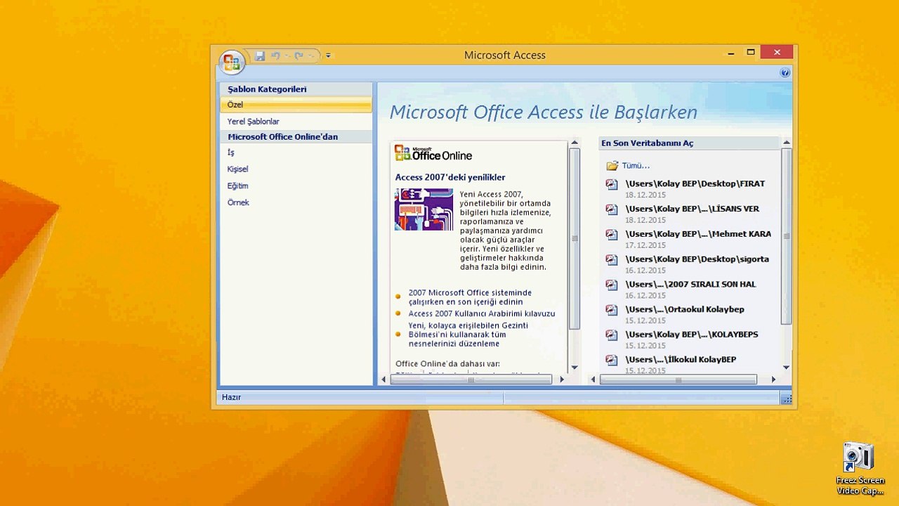 KOLAYBEP KURULUM ÖNCESİ AYARLAR (OFFİCE 2007)