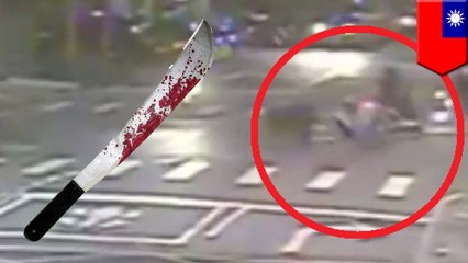 Scooter crash leads to man waving around a machete in public