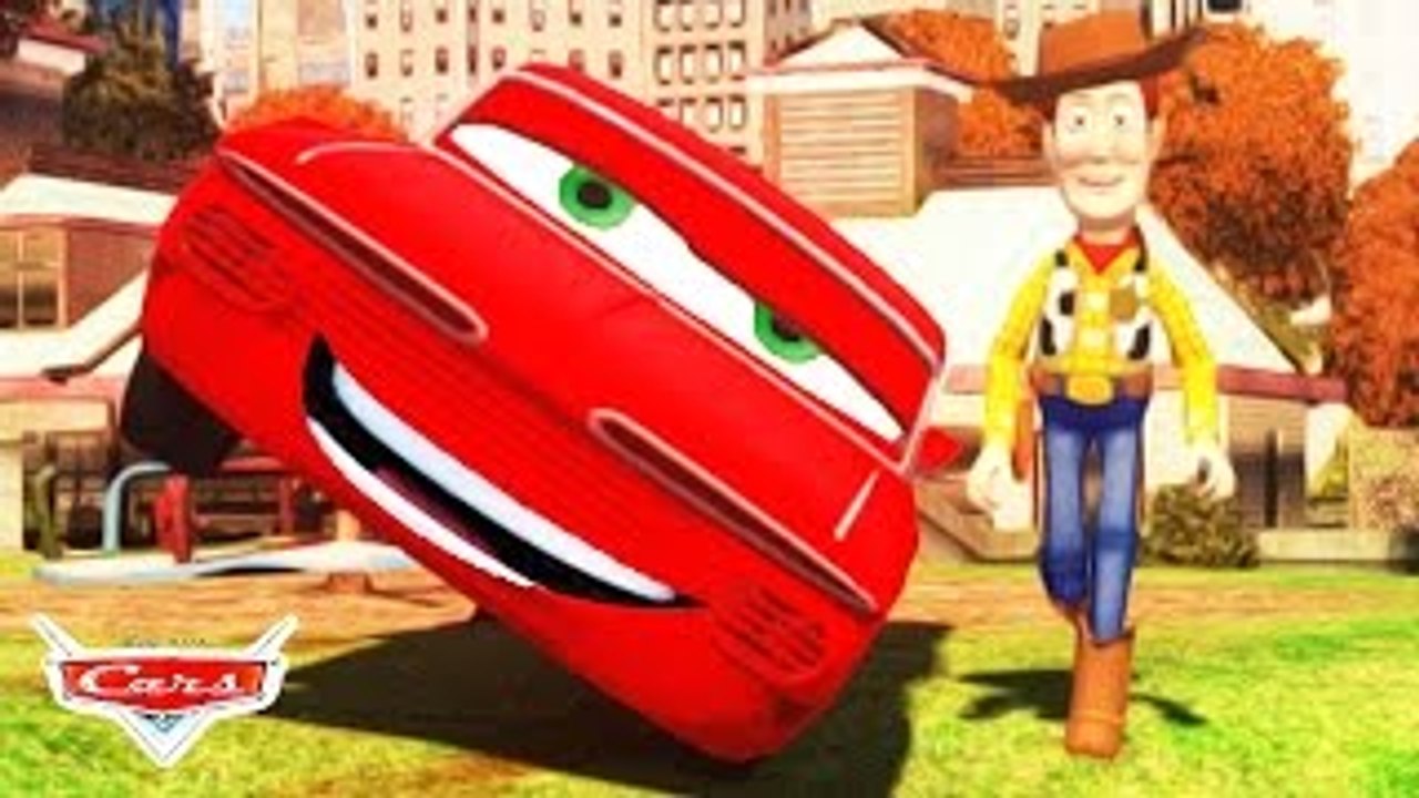 Toy Story Sheriff Woody plays with Disney Pixar Cars Lightning McQueen & Ramone with Nurse
