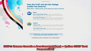 CLEP Human Growth  Development Book  Online CLEP Test Preparation
