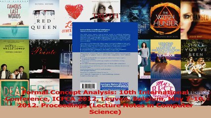 Formal Concept Analysis 10th International Conference ICFCA 2012 Leuven Belgium May 710 Download