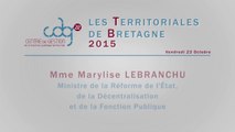 Les Territoriales de Bretagne 2015 - Discours de la Ministre Marylise LEBRANCHU