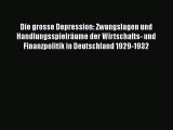 Die grosse Depression: Zwangslagen und Handlungsspielräume der Wirtschafts- und Finanzpolitik