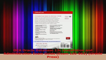 OCA Oracle Database 12c Installation and Administration Exam Guide Exam 1Z0062 Oracle Download