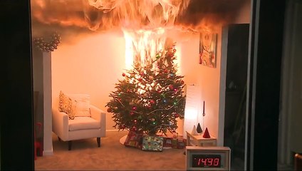 Что будет если дома загориться новогодняя елка.. Ужас...