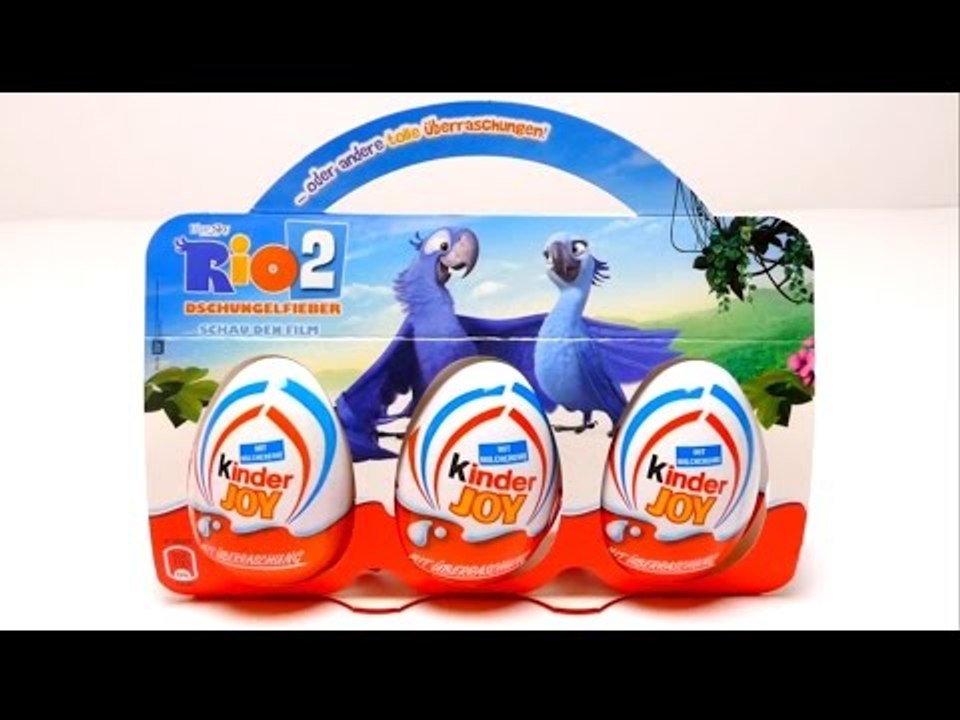 3 Kinder Joy Surprise Eggs - RIO2 Jungle Fever Edition