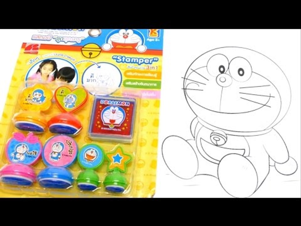 Doraemon (ドラえもん) Stamper Inkpad & Card Set Playset for School
