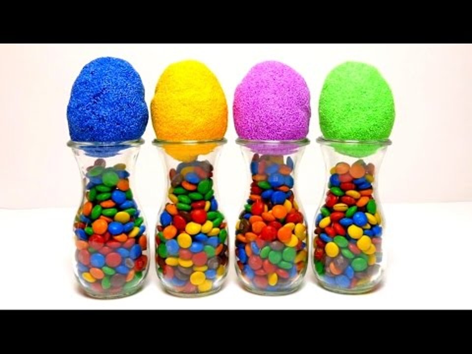 M&M's + Foam Putty Pearl Clay - Floam Hide & Seek Surprise Toys Game for Kids