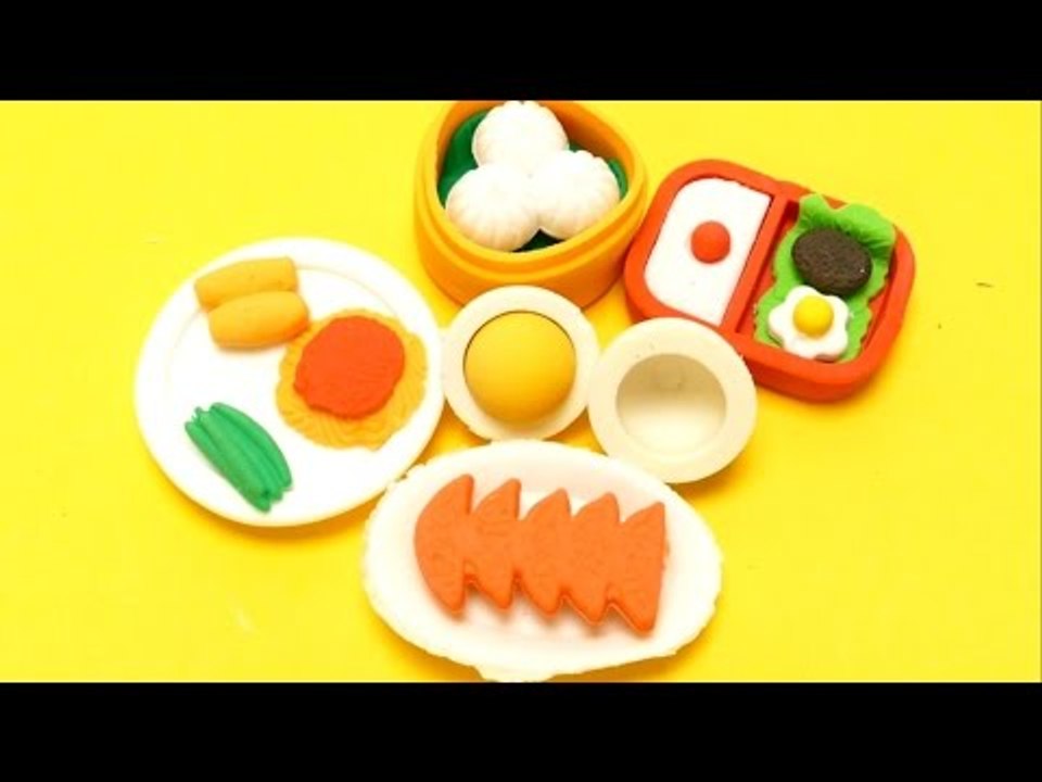 Kawaii Food Eraser Set in Bento Box - Asian Foods Edition