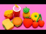 Fast Food Kit Eraser & Fruits Kit - Kawaii Erasers for School