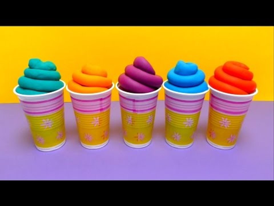 5 Play-Doh Ice Cream Cones with Surprise Toys (Minion, Patrick Star, Donkey & ...)