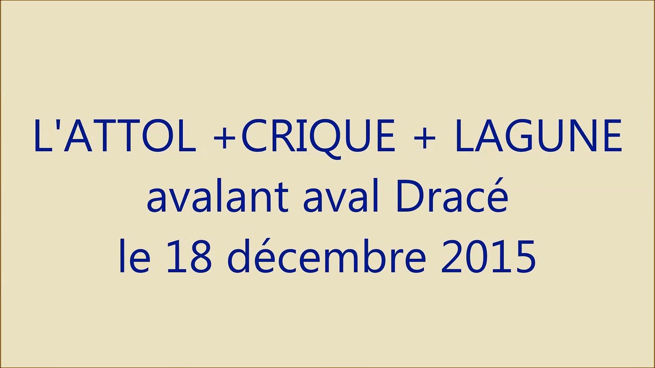 L'ATOLL + CRIQUE + LAGUNE avalant aval Dracé le 18 décembre 2015