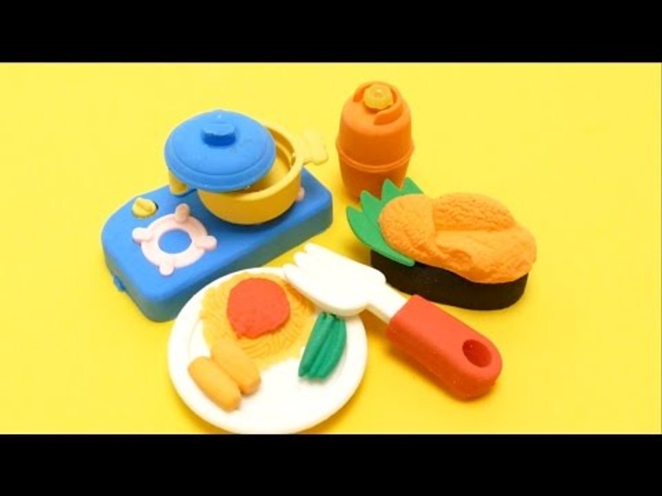 Cute Eraser (Rubber) Cooking Set - from Japan