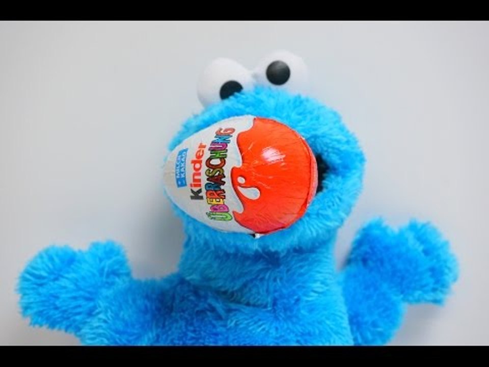 3 Kinder Surprise EGGs & 3 Kinder Joy & Funny Blue Cookie Monster