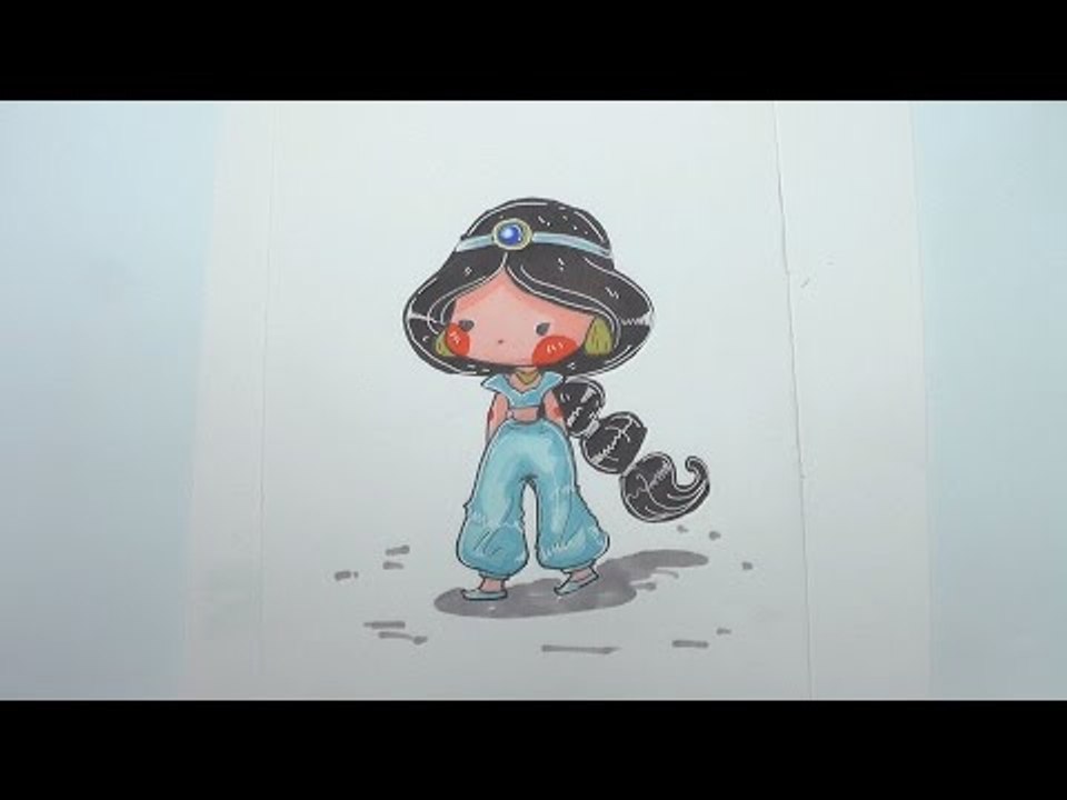 Speed Drawing - Disney Princess Jasmine - How to Draw DIY