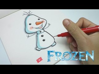 How to Draw FROZEN Olaf Easy Step by Step DIY
