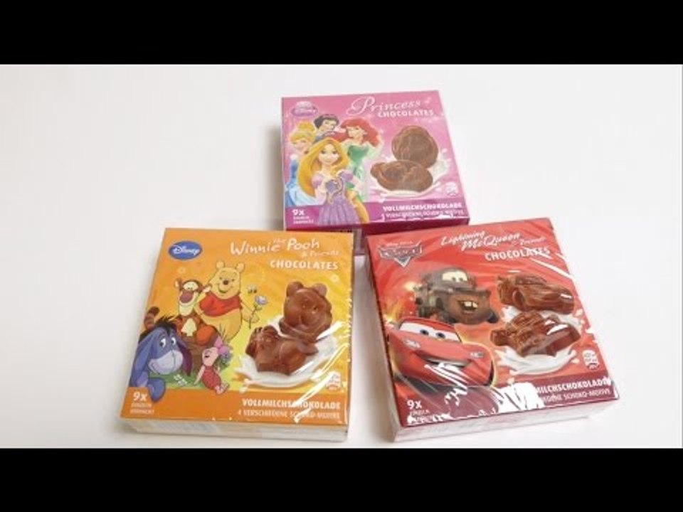 Disney Chocolates Princess, Winnie the Pooh and Cars Candy