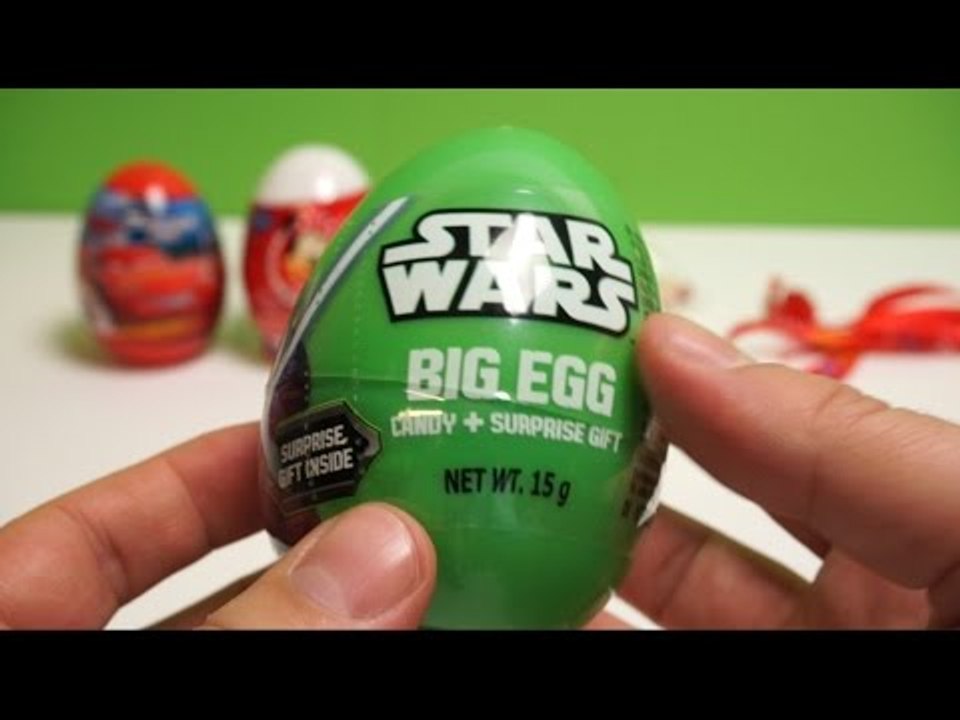 5 Surprise EGG Cars, Star Wars, Spiderman, Planes, Disney Minnie Mouse