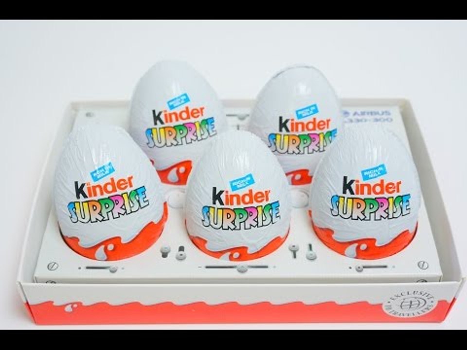 5 Surprise Eggs Kinder Surprise Special Airplane Edition