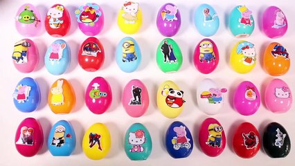 Surprise Eggs Angry Birds Peppa Pig Minions Hello Kitty Disney Frozen Spiderman MLP Huevos