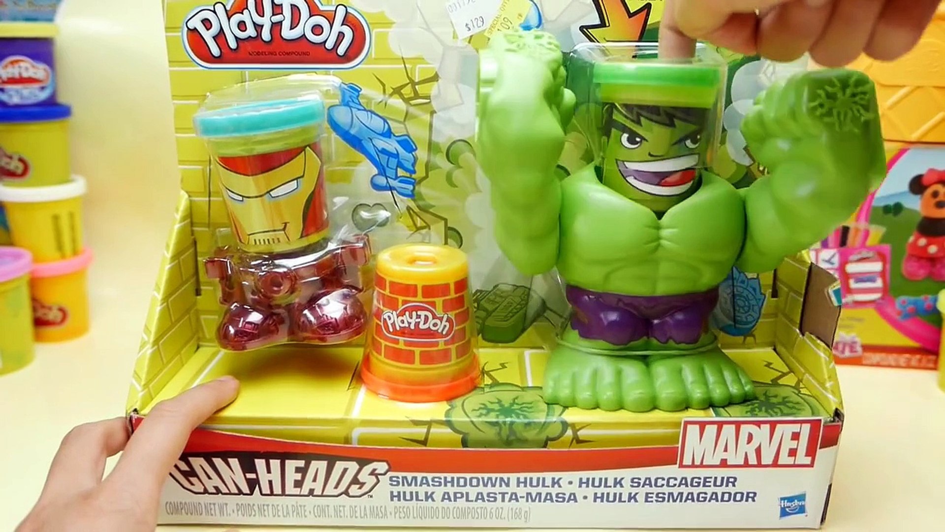 Play-Doh HULK SMASHDOWN - Can Heads IRON MAN Marvel Superhero Playdough  Toys - video Dailymotion