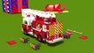 Camion de pompier en action dessin animé éducatif francais. Jeu d'assemblage - le camion d'incendie.