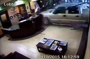 Old Man Angry Over a Hotel Bill Drives Into The Lobby With His Truck