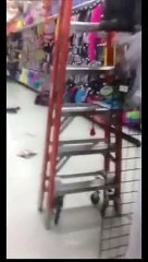 Crazy Chick High On Drugs Has a Bad Trip In a Store
