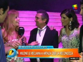 El beso entre Cecilia Milone y Nito Artaza