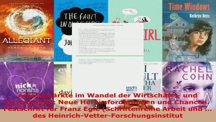 Video herunterladen: Lesen  Arbeitsmärkte im Wandel der Wirtschafts und Sozialpolitik Neue Herausforderungen und PDF Frei