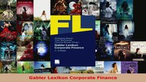 Lesen  Gabler Lexikon Corporate Finance PDF Online