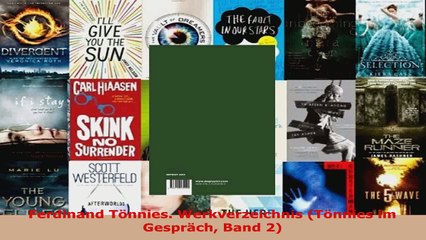 下载视频: Lesen  Ferdinand Tönnies Werkverzeichnis Tönnies im Gespräch Band 2 PDF Frei