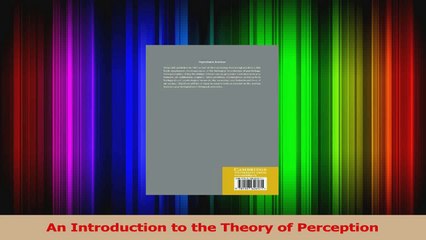 An Introduction to the Theory of Perception Read Online