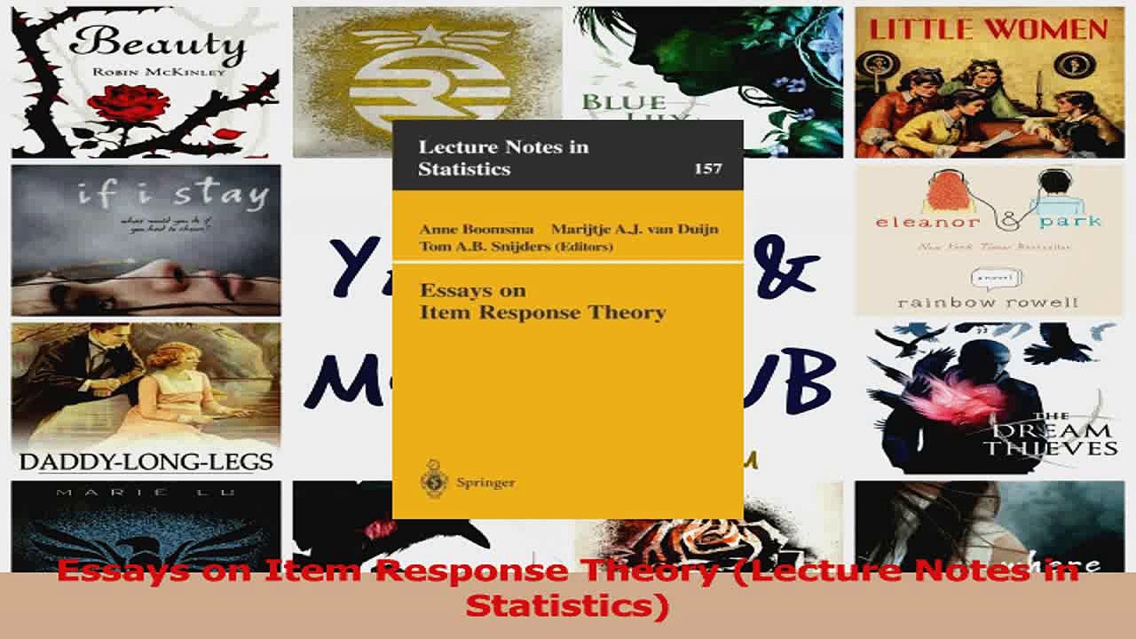 Essays on Item Response Theory Lecture Notes in Statistics Download