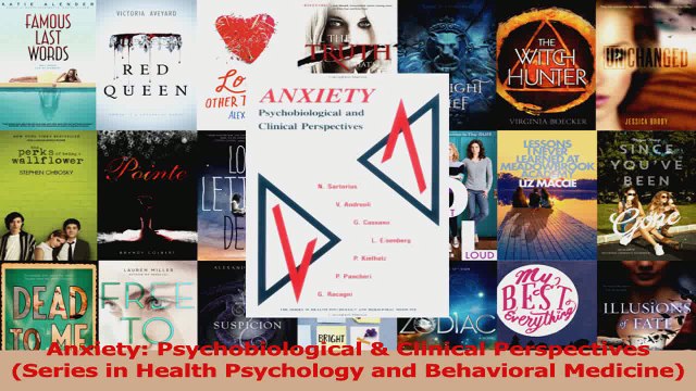 Anxiety Psychobiological Clinical Perspectives Series in Health Psychology and PDF