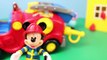 elmo Mickey Mouse Clubhouse Fire Truck Visits Peppa Pig and The Joker Attacks by ToysReviewToys