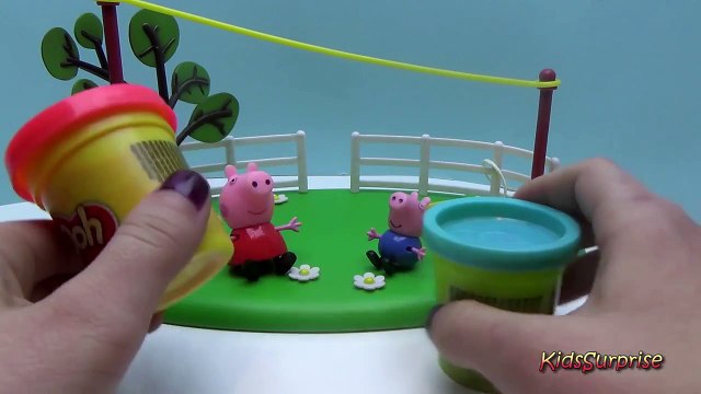 Play Doh Peppa Pig and George Outdoor Fun Play Time with Zip Line Playground Playset from Peppa Pig