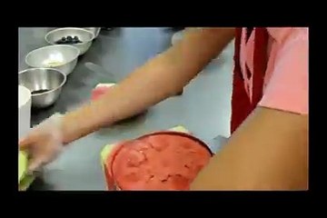 how to make water melon cake with wipped cream icing and fruits